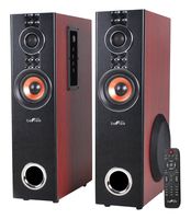 beFree Sound BFS-T110W 2.1 Channel Powered Bluetooth Dual Wood Tower Speakers with Optical Input
