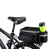 traderplus Bike Pannier Bag - Durable & Waterproof Nylon with Reflector Handbag | Shoulder Strap Rack Rear Trunk Tote Bag | Strong Velcro, Zipper Pockets & Bottle Case