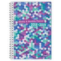 Mead 2018-2019 Academic Year Weekly & Monthly Planner, Small, 5 x 8, Customizable, Typography, Sequins (CAW420D2)