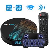 Android TV Box 9.0 4GB 64GB Smart TV Box Streaming Media Player RK3318 USB 3.0 Ultra HD 4K HDR Dual Band WiFi 2.4GHz 5.8GHz Bluetooth 4.1 Set Top Box with Mini Wireless Backlit Keyboard HK1 MAX 4G 64G