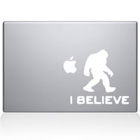 The Decal Guru 1904-MAC-11A-W I Believe Bigfoot Decal Vinyl Sticker, White, 11" MacBook Air
