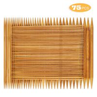 RELIAN Double Pointed Knitting Needles - 75 Pcs Bamboo Knitting Needles Set, 15 Sizes from 2.0mm-10.0mm, 8 Inches Length, Ideal for Handmade Creative DIY