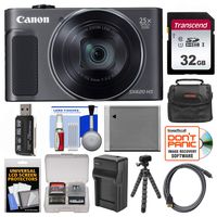 Canon PowerShot SX620 HS Wi-Fi Digital Camera (Black) with 32GB Card + Case + Battery + Charger + Flex Tripod + HDMI Cable + Kit