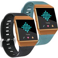 Tobfit Bright Designed Bands Compatible with Ionic Bands, Soft TPU Sport Arm Wristband Accessories for Women Men, Large, Black, Slate