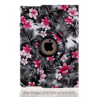iPad Pro 9.7 Case, TOPCHANCES 360 Rotating PU Leather Folio Case Cover Stand for Apple iPad Pro 9.7inch 2016 Release A1673/A1674/A1675 (Black Camellia)
