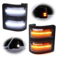iJDMTOY Smoked Lens Switchback LED Side Mirror Marker Lamps Compatible With 2008-16 Ford F250 F350 F450 Super Duty, (2) Smoked Lens, White LED Parking Light, Amber LED Turn Signal Light