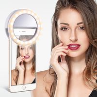 Tycka 40 LED Selfie Ring Light, Stepless Brightness Control, Independent Dimmable Warm White and Cold White, Clip-on and Rechargeable Design, Ultra-Bright, for iPhone Samsung Sony Google and More