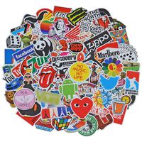 100 Pieces Waterproof Vinyl Stickers for Personalize Laptop, Car, Helmet, Skateboard, Luggage Graffiti Decals (V - section)