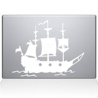 The Decal Guru Pirate Ship MacBook Decal Vinyl Sticker - 13" MacBook Air - White (1168-MAC-13A-W)