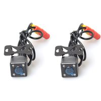 Car Auto Side View Camera IR Night Vision Side Mirror Screw Mount Camera, Mirror Image w/o Grid Lines - Pack of 2