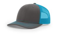 Richardson Charcoal/Neon Blue 112 Mesh Back Trucker Cap Snapback Hat