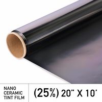 MotoShield Pro Ceramic Tint Film [Blocks Up to 99% of UV/IRR Rays] 20 Inches x 10 Feet - Window Tint Film Roll (25%)