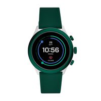 Fossil Men's Sport Heart Rate Metal and Silicone Touchscreen Smartwatch, Color: Grey, Spruce Green (Model: FTW4035)