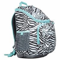 Embark 17" Recycled Content Elite Girls' Jartop Backpack with Cushioned Laptop Sleeve (Gray & Black Zebra Stripe) 