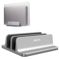 JARLINK (Upgraded Dock Version) Vertical Laptop Stand, Double Desktop Stand Adjustable Laptop Holder (up to 17.3 inches) Compatible with All MacBook Pro/Air/Microsoft Surface (Gray)