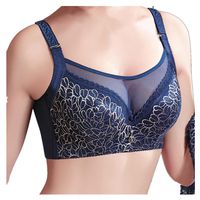 Challyhope Women Sedutive Underwire Lace Bra Sexy Print Brassiere Push Up (44/100, Dark Blue)