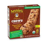 Annie's Organic Chewy Granola Bars, Peanut Butter Chocolate Chip, 6 Bars, 0.89oz Each