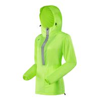 J.CARP Women's Windproof Jacket, Big Reflective Elements, Hooded and Packable Fluorescent Green M