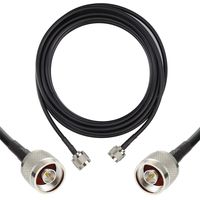 15 ft Low-Loss Coaxial Extension Cable (50 Ohm) N Male to N Male Connector, GEMEK Pure Copper Coax Cables for 3G/4G/5G/LTE/ADS-B/Ham/GPS/WiFi/RF Radio to Antenna or Surge Arrester Use (Not for TV)