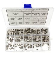 HVAZI 4-40 to 3/8"-16 Stainless Steel Internal Hex Drive Cup-Point Set Screws Assortment Kit