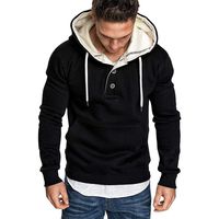 Simayixx Men Hoodies Pullover, Men's Fashion Workout Sweatshirts Plus Size Adjustable Hood Solid Sweater Tops Outerwear