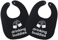 Drinking Buddies Twins Baby Bibs - 100% Soft Cotton, Unisex Twin Bib Set