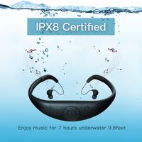 Tayogo 8GB Waterproof MP3 Player, Bluetooth Swimming Headphone Underwater 10FT with FM APP Flash Drive for Swimming Running Riding Walking Spa, with Shuffle Feature - Black