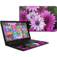 MightySkins Skin Compatible with HP 15t Laptop 15.6" (2017) - Purple Flowers | Protective, Durable, and Unique Vinyl Decal wrap Cover | Easy to Apply, Remove, and Change Styles | Made in The USA