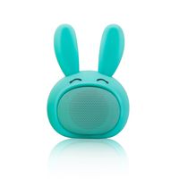 Mini Bluetooth Speaker Wireless Portable Cute Bunny with Squishy Ears (Aqua Blue)