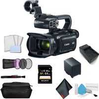 Canon XA11 Compact Full HD Camcorder with HDMI and Composite Output Bundle with 64GB Memory Card + Spare Battery + LCD Screen Protectors + More
