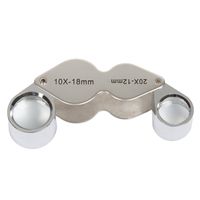Stalwart Jewelers Dual Eye Loupe Magnifier with Case, 10 X and 20 X