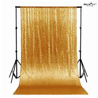Gold 8FTx8FT Shimmer Sequin Fabric Photography Backdrop Sequin Curtains Backdrop for Pictures SEQUIN-CURTAIN-BACKDROP-0804E