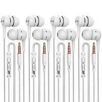 A12 Headphones Earphones Earbuds Earphones, Noise Islating, High Definition, Stereo for Samsung, iPhone,iPad, iPod and Mp3 Players（Black, White, Green, Pink (White 4pairs)