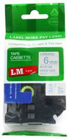 LM Tapes - Brother PT-200 Label Printer 6mm Blue on White Compatible TZe P-touch Tape (1/4" 0.23 Laminated) for Brother Model PT200 Label Maker
