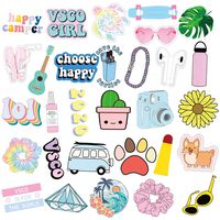 Cute VSCO Stickers 50PCS,Waterproof Vinyl Stickers for Hydro Flask Water Bottle, Skateboard,Laptop,Cool Aesthetic Funny Sticker Pack for Teen Girls and Kids
