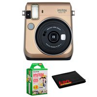 FUJIFILM INSTAX Mini 70 Instant Film Camera Gold - Kit with Instant Film Twin Pack