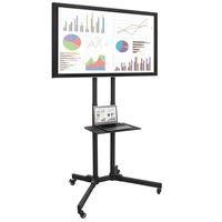 Mount-It! Mobile TV Cart with AV Component Shelf | Height Adjustable Rolling TV Stand for 32 to 65 Inch Flat Screen TVs or Monitors | Tilting TV Mount | 100 lb Capacity