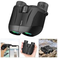 High Power Binoculars,10x25 HD Binoculars for Adults with Low Light Night Vision,BAK4 Prism,FMC Lens,Fogproof & Waterproof,Compact Folding Binoculars for Bird Watching Hunting Travelling Concerts