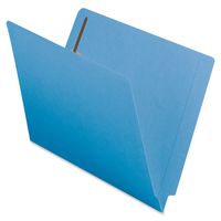 Smead End Tab Fastener File Folder, Shelf-Master Reinforced Straight-Cut Tab, 2 Fasteners, Letter Size, Blue, 50 per Box (25040)
