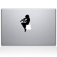 The Decal Guru 0068-MAC-15X-W Cherub Playing Violin Vinyl Sticker, 15" Macbook Pro (2016 & newer), White