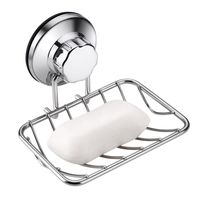 iPEGTOP Super Powerful Vacuum Suction Cup Shower Soap Dish - Strong Rustproof Stainless Steel Soap Saver Sponge Holder for Bathroom & Kitchen Sink