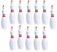 Bulk Bowling Pin Sipper Cups, Pack of 12, Holds 24 Ounces, Great Drinking Birthday Party Accessory, Summer Carnival Supplies, Blowing Pin Bottle, By 4E's Novelty
