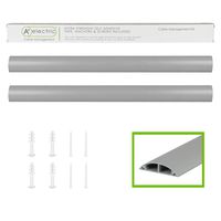 TV Cord Cover Wall Floor Cable Raceway Grey Cable Concealer Cable Management Wire Hider Kit for 2 Cables Organizer Self Adhesive Channel 50x12 mm Total Length 66 Inches