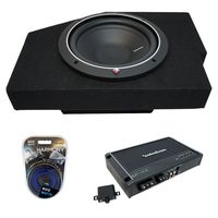 Compatible with 2002-2015 Dodge Ram Quad/Crew Truck Rockford Punch P1S210 Single 10" Sub Box Enclosure & R250X1 Amp