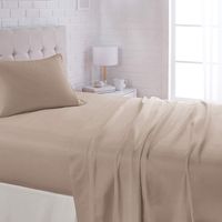 AmazonBasics Lightweight Super Soft Easy Care Microfiber Sheet Set with 16" Deep Pockets - Twin XL, Taupe