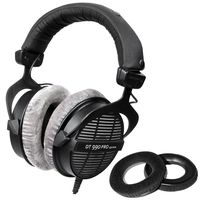 Beyerdynamic DT-990-Pro-250 Headphones with Dekoni Audio Velour Replacement Ear Pad set