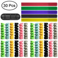 24 Pcs Cable Savers with Cable Clip & Cable Ties, FineGood Silicone Flexible Cable Wire Protector for Mouse Cable Cellphone Charging Cable - Black, Pink, Grey, Blue, Green, Yellow