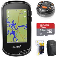 Garmin Oregon 700 Handheld GPS with Built-in Wi-Fi & Bluetooth (010-01672-00) + 32GB Memory Card + LED Brite-Nite Dome Lantern Flashlight + Carrying Case + 4X AA Batteries w/Charger