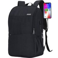 Laptop Backpack for Men Women Large Business Travel Backpacks with USB Charging Port Water Resistant Black College School Bookbag Office Computer Backpack Fits up to 17 Inch Laptop