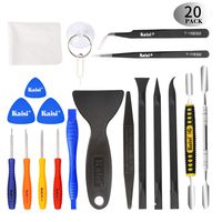 Kaisi Professional Electronics Opening Pry Tool Repair Kit with Metal Spudger Non-Abrasive Carbon Fiber Nylon Spudgers and Anti-Static Tweezers for Cellphone iPhone Laptops Tablets and More, 20 Piece